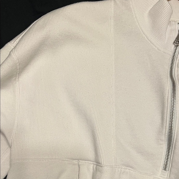 Abercrombie & Fitch White Cropped Quarter-Zip Pullover - Picture 6 of 9